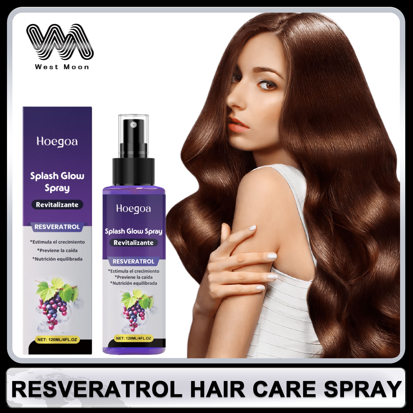 Hair Care Natural - Resveratrol Haarpflegespray, Anti-Haarausfall, Haarwachstum, Haarverdickung, Reparatur
