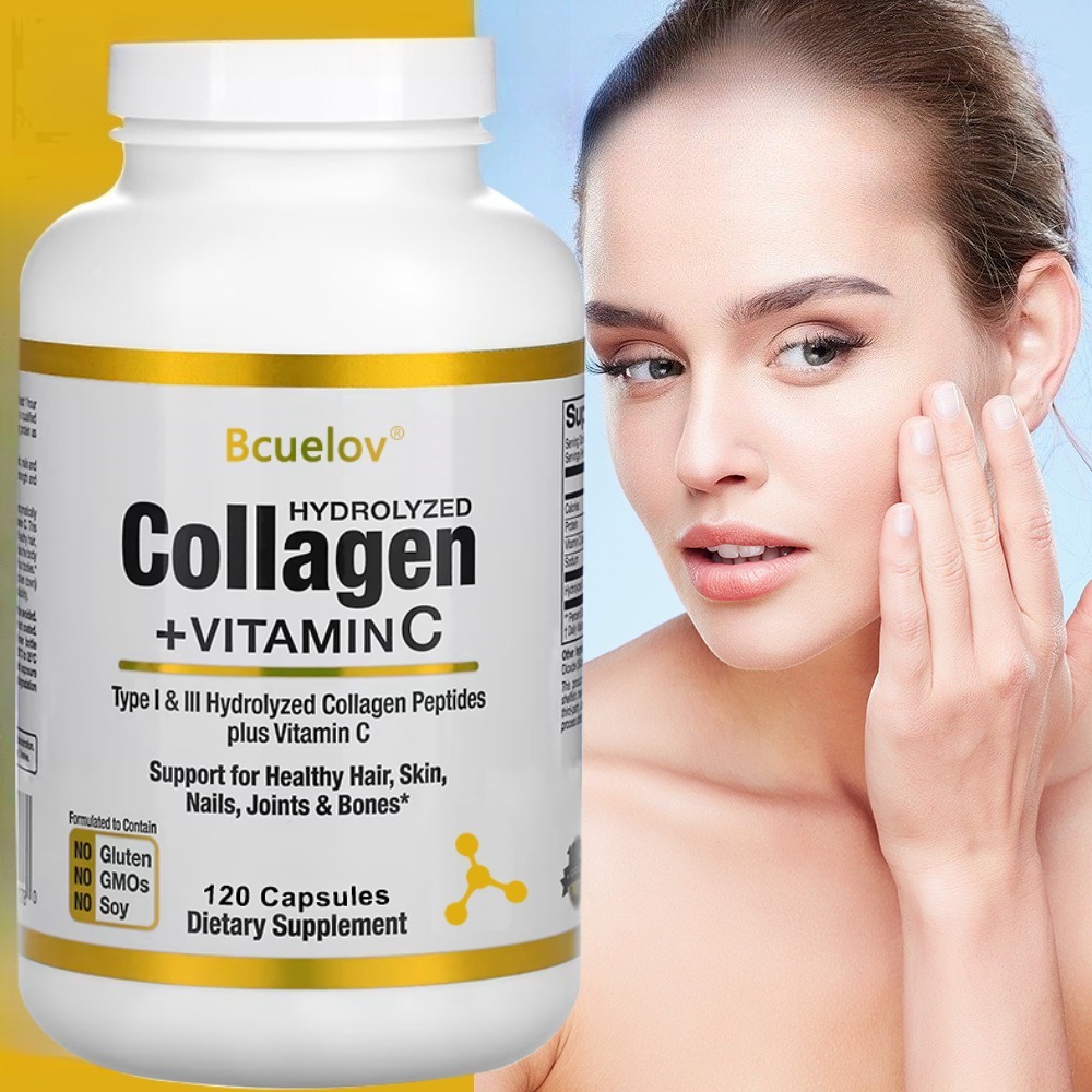 Hair Care Vitamin - Hydrolysiertes Kollagen-Peptid-Nahrungsergänzungsmittel mit Vitamin C, Anti-Aging,