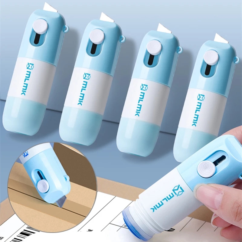 Heat Protectant Spray - Einziehbarer Boxöffner, Thermopapier-Korrekturflüssigkeit mit Unboxing-Messer, Sichtschutz,