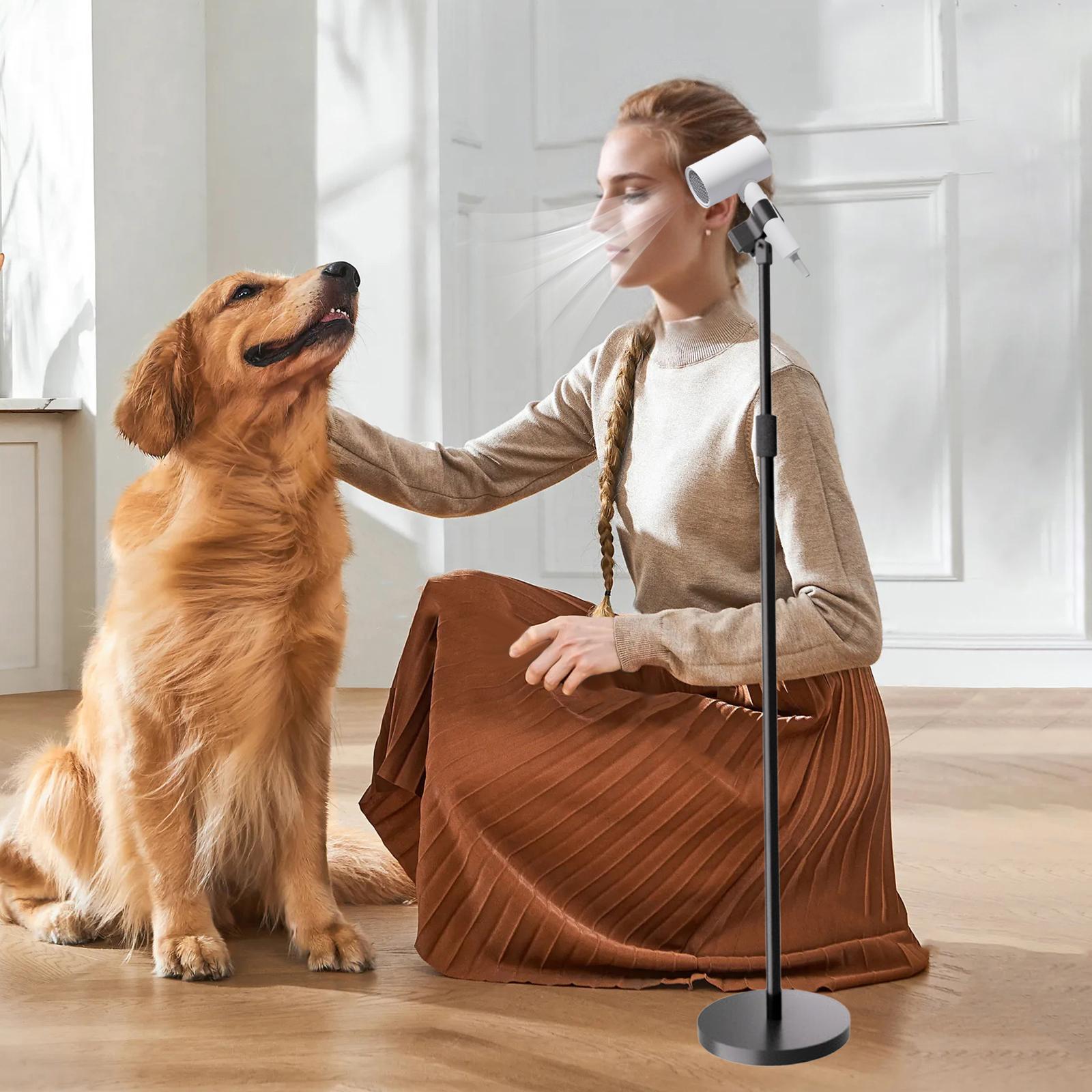 Hair Care In Salon - Stilvoller Haartrocknerhalter, verstellbarer Metallständer, um 360°