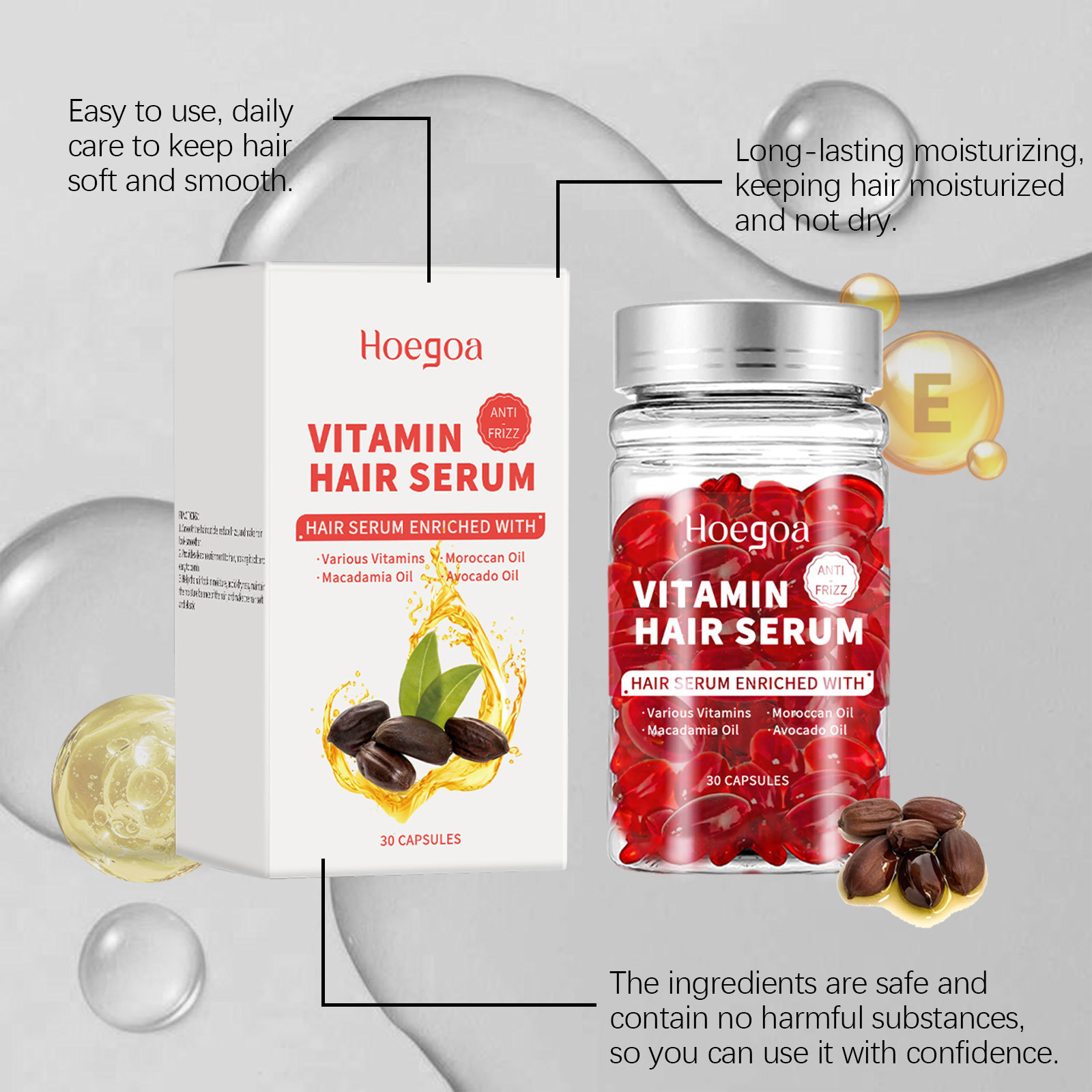 Hair Care Vitamin - Vitamin-Haarpflege-Serum-Kapseln, erhöhen das Nachwachsen, Ölkontrolle, verhindern
