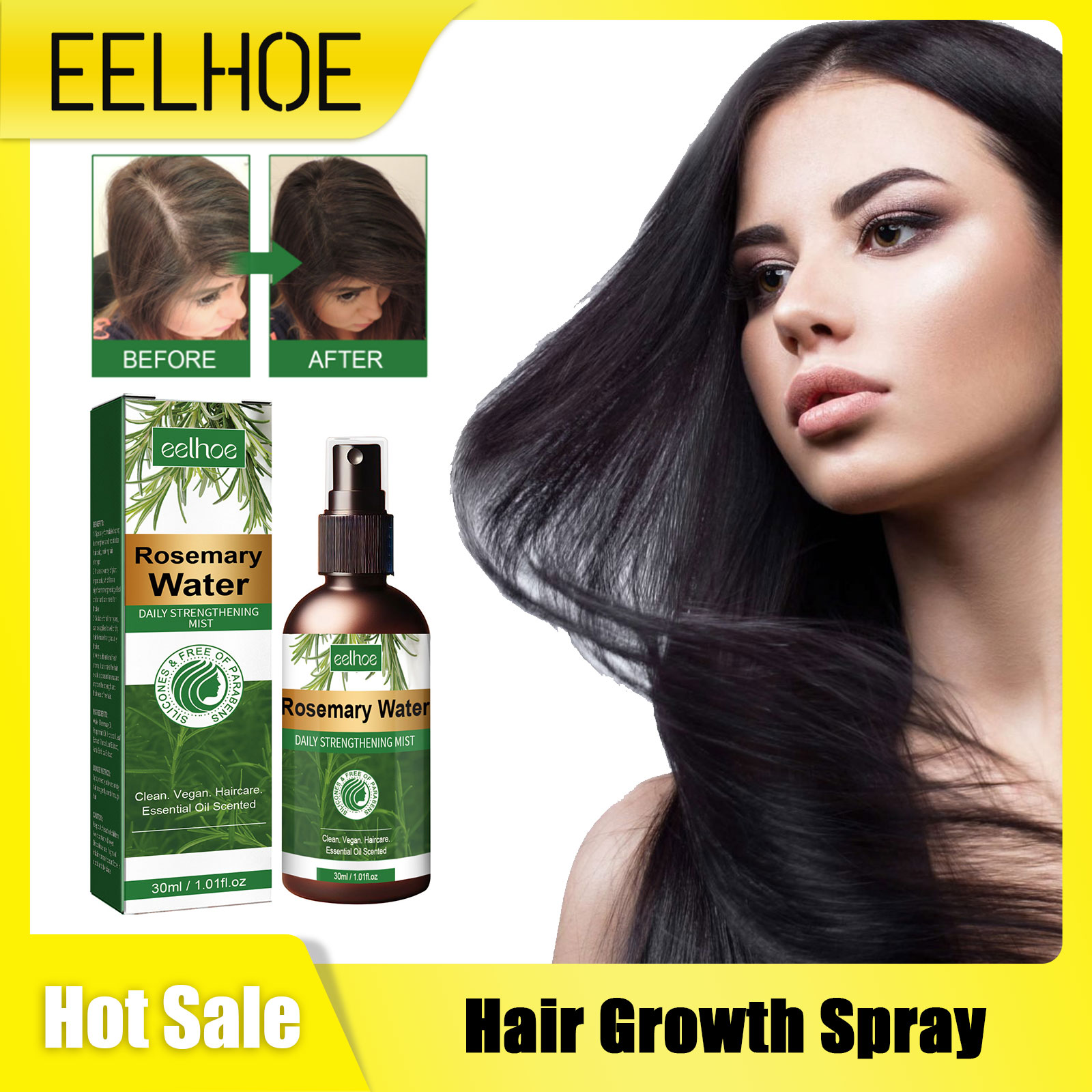 Hair Care Natural - Rosmarin-Spray für das Haar, nährende Kopfhautbehandlung,