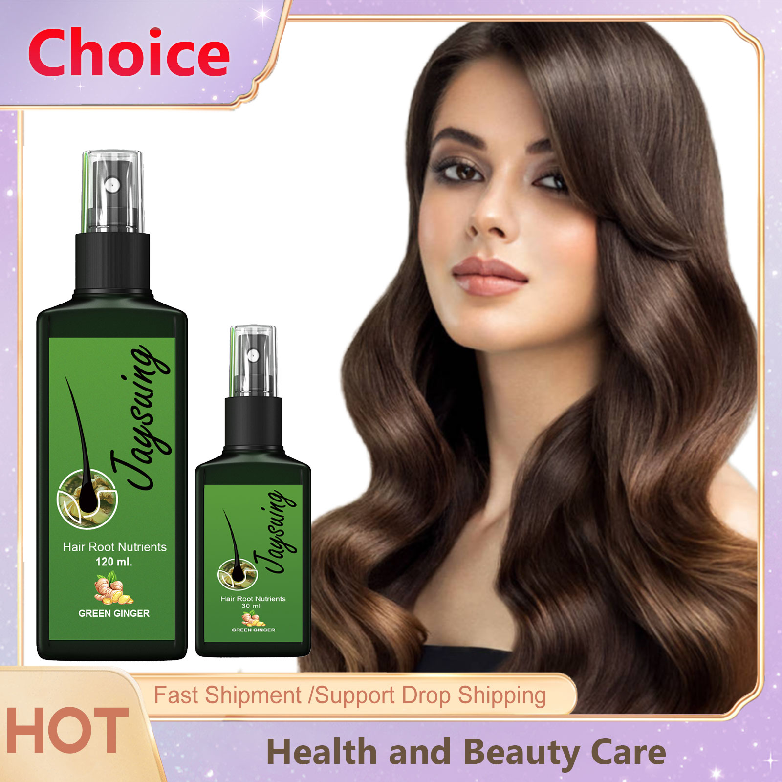 Hair Care Essence Oil Spray - Haarwachstumsöl-Spray, nährendes Wurzel-Ingwer-Haarausdünnungsserum, Kopfhaut-Massage-Behandlung, Reparatur, schnelles